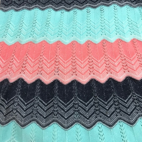 NWOT Heather B 100% cotton knit Chevron long sweater - Picture 5 of 11